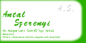 antal szerenyi business card